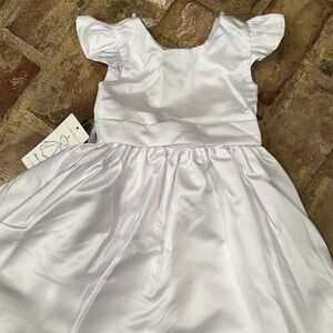 Elegant White Satin Dress